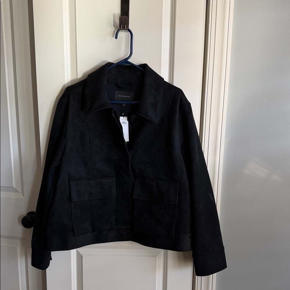 Banana Republic Black Vegan Suede Jacket